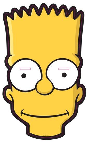 çocuklar için hazır kağıttan Simpsonlar maskesi şablonu
