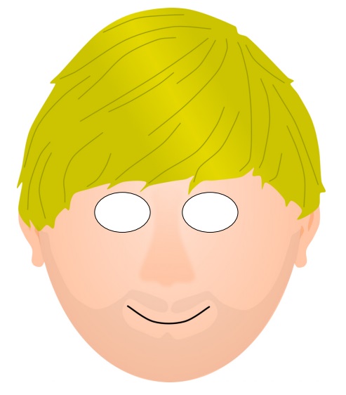 çocuklar için hazır kağıttan Erkek Çocuk maskesi şablonu