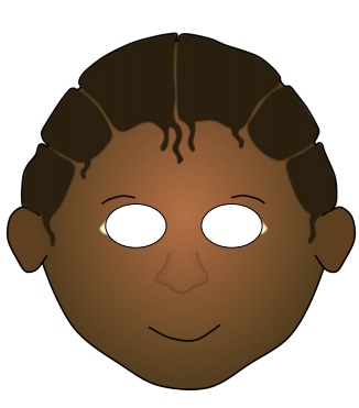 çocuklar için hazır kağıttan Erkek Çocuk maskesi şablonu