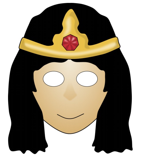 çocuklar için hazır kağıttan Kadın Yüz maskesi şablonu