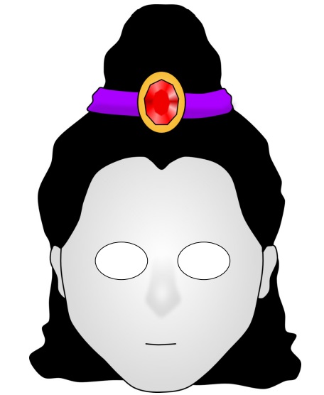 çocuklar için hazır kağıttan Kadın Yüz maskesi şablonu