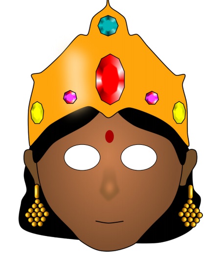 çocuklar için hazır kağıttan Kadın Yüz maskesi şablonu