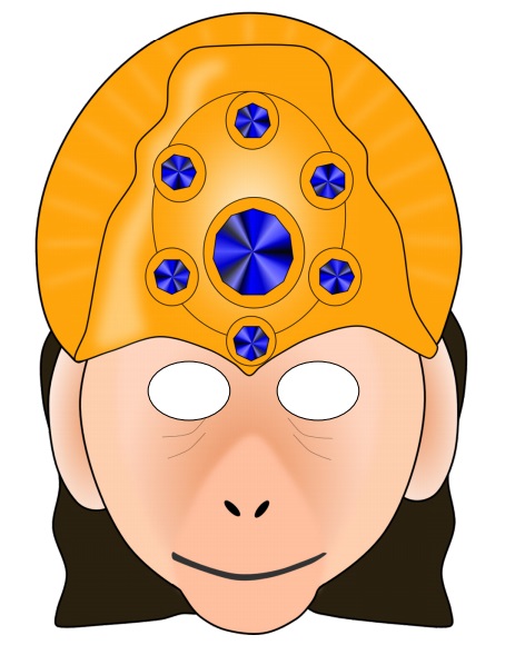 çocuklar için hazır kağıttan Kadın Yüz maskesi şablonu