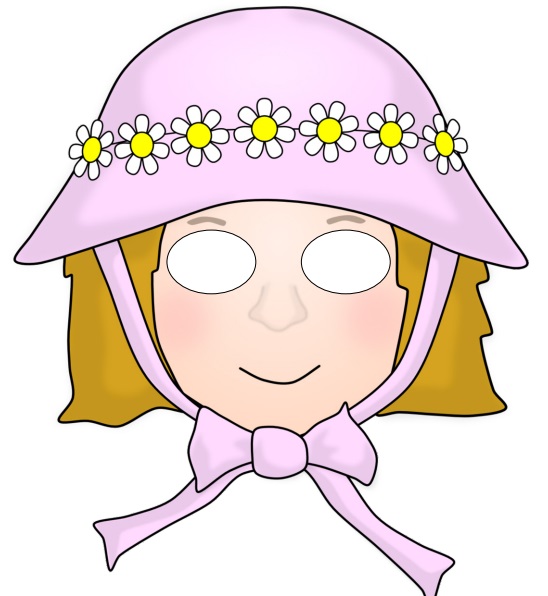 çocuklar için hazır kağıttan Kadın Yüz maskesi şablonu