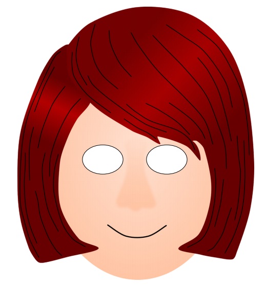 çocuklar için hazır kağıttan Kadın Yüz maskesi şablonu