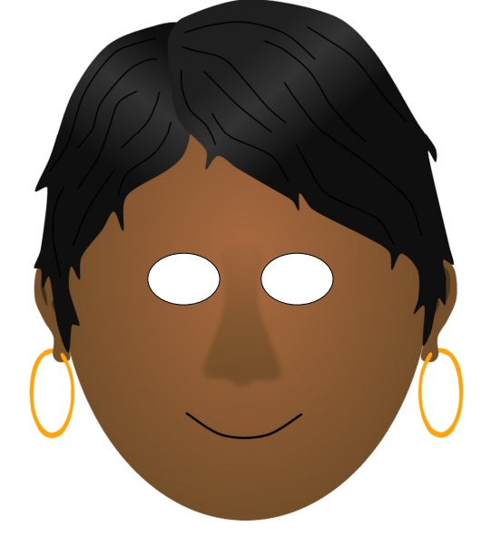 çocuklar için hazır kağıttan Kadın Yüz maskesi şablonu