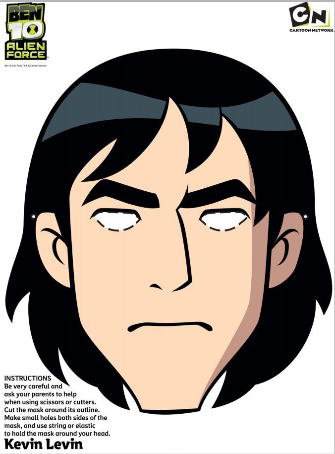 çocuklar için hazır kağıttan Benten maskesi şablonu