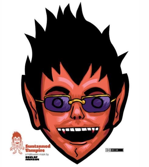 çocuklar için hazır kağıttan Vampir maskesi şablonu