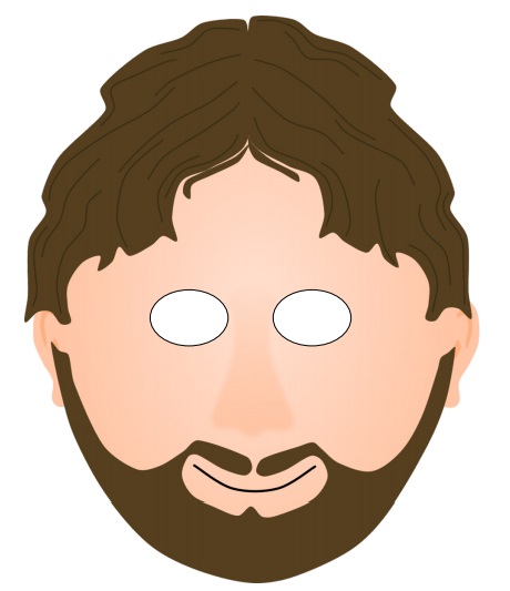 çocuklar için hazır kağıttan Erkek Yüz maskesi şablonu