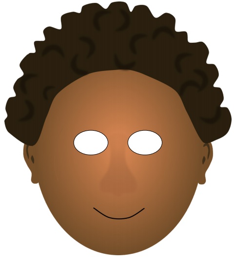 çocuklar için hazır kağıttan Erkek Yüz maskesi şablonu