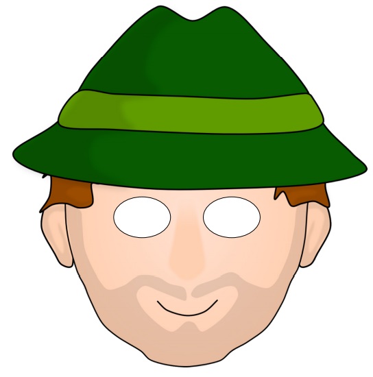 çocuklar için hazır kağıttan Erkek Yüz maskesi şablonu