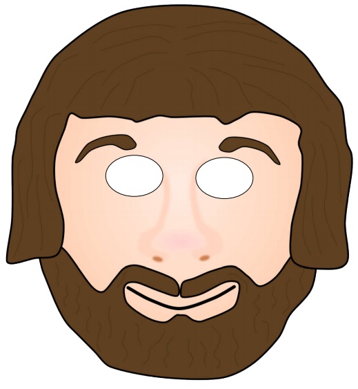 çocuklar için hazır kağıttan Erkek Yüz maskesi şablonu