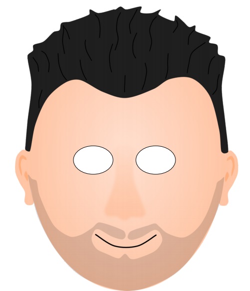 çocuklar için hazır kağıttan Erkek Yüz maskesi şablonu