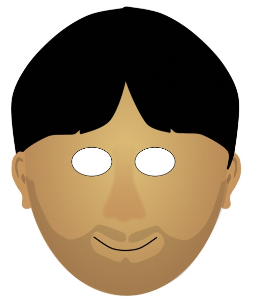 çocuklar için hazır kağıttan Erkek Yüz maskesi şablonu