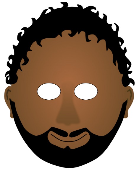 çocuklar için hazır kağıttan Erkek Yüz maskesi şablonu