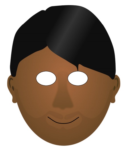 çocuklar için hazır kağıttan Erkek Yüz maskesi şablonu