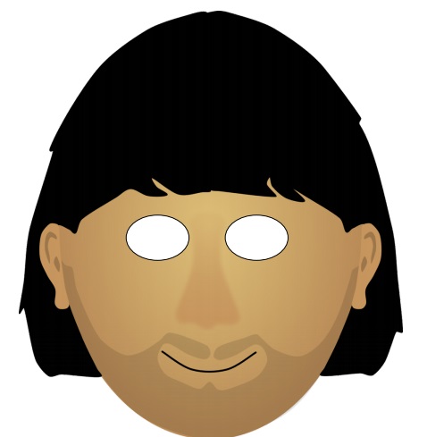 çocuklar için hazır kağıttan Erkek Yüz maskesi şablonu