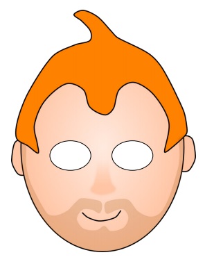 çocuklar için hazır kağıttan Erkek Çocuk maskesi şablonu