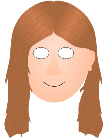 çocuklar için hazır kağıttan Kız Çocuk maskesi şablonu