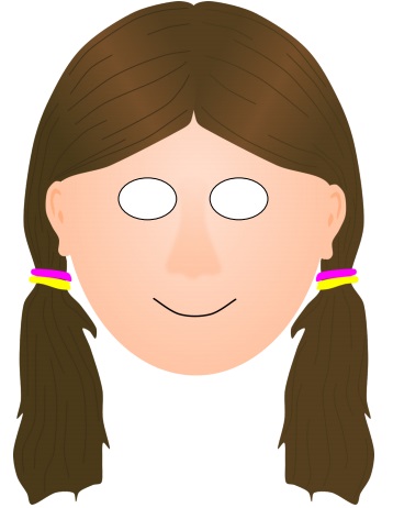 çocuklar için hazır kağıttan Kız Çocuk maskesi şablonu