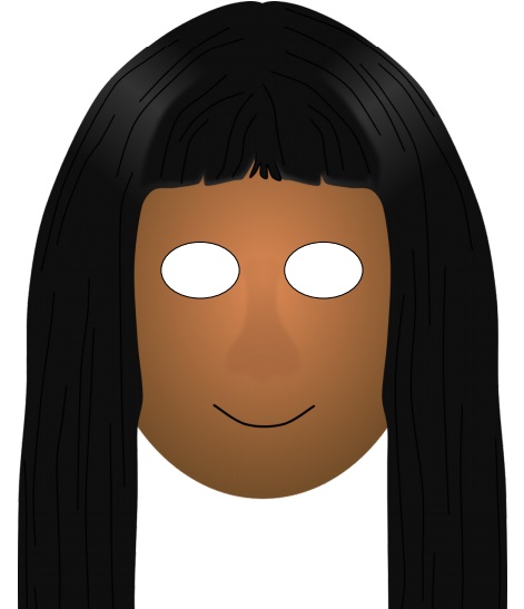 çocuklar için hazır kağıttan Kız Çocuk maskesi şablonu