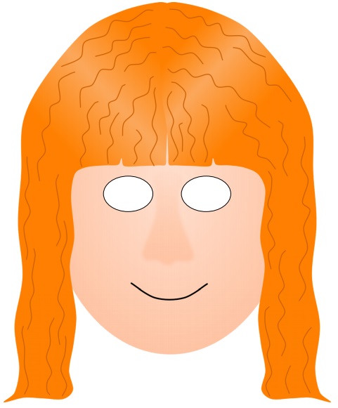 çocuklar için hazır kağıttan Kız Çocuk maskesi şablonu