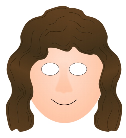 çocuklar için hazır kağıttan Kız Çocuk maskesi şablonu