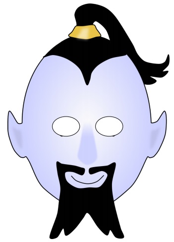 çocuklar için hazır kağıttan Lamba Cini maskesi şablonu