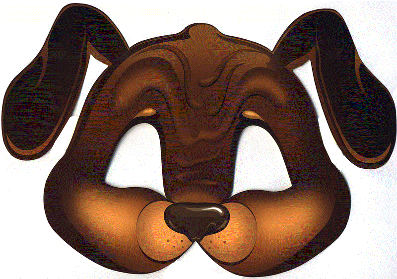 çocuklar için hazır kağıttan Köpek maskesi şablonu