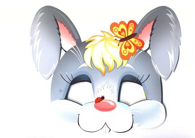 çocuklar için hazır kağıttan Tavşan maskesi şablonu