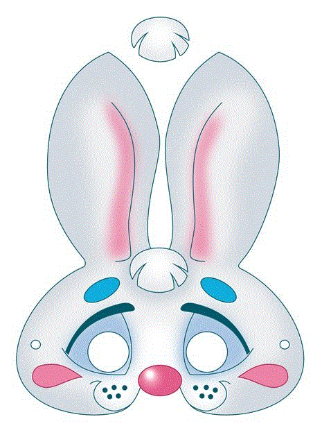 çocuklar için hazır kağıttan Tavşan maskesi şablonu