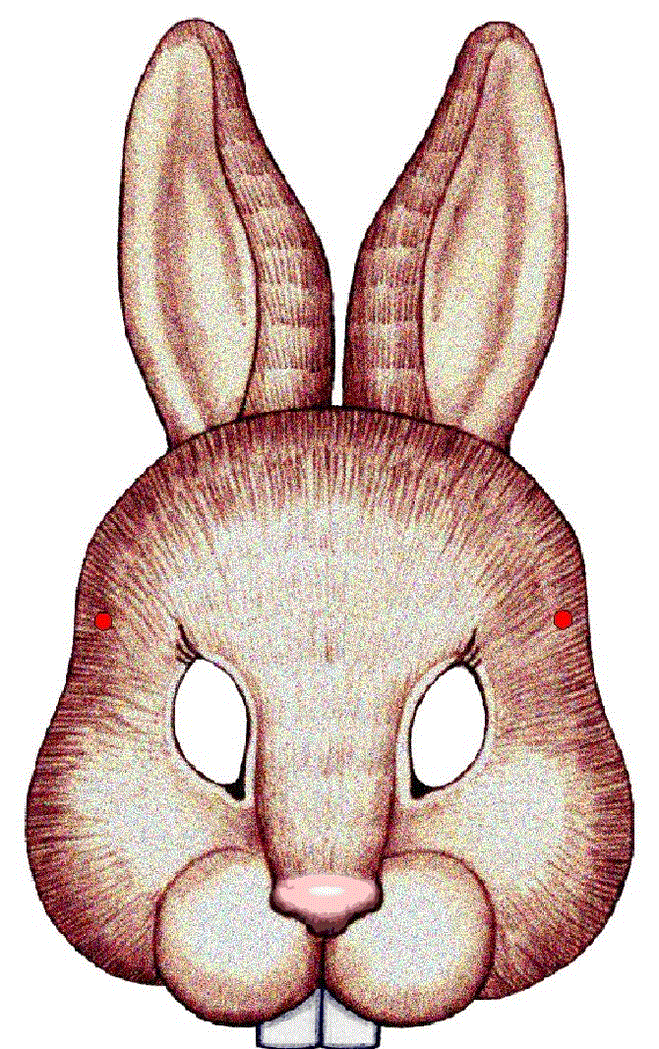 çocuklar için hazır kağıttan Tavşan maskesi şablonu