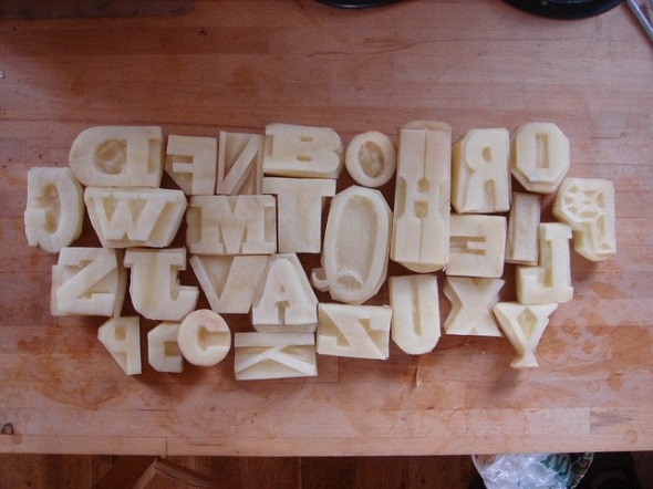 Patates Baskı Çalışmalaçrı