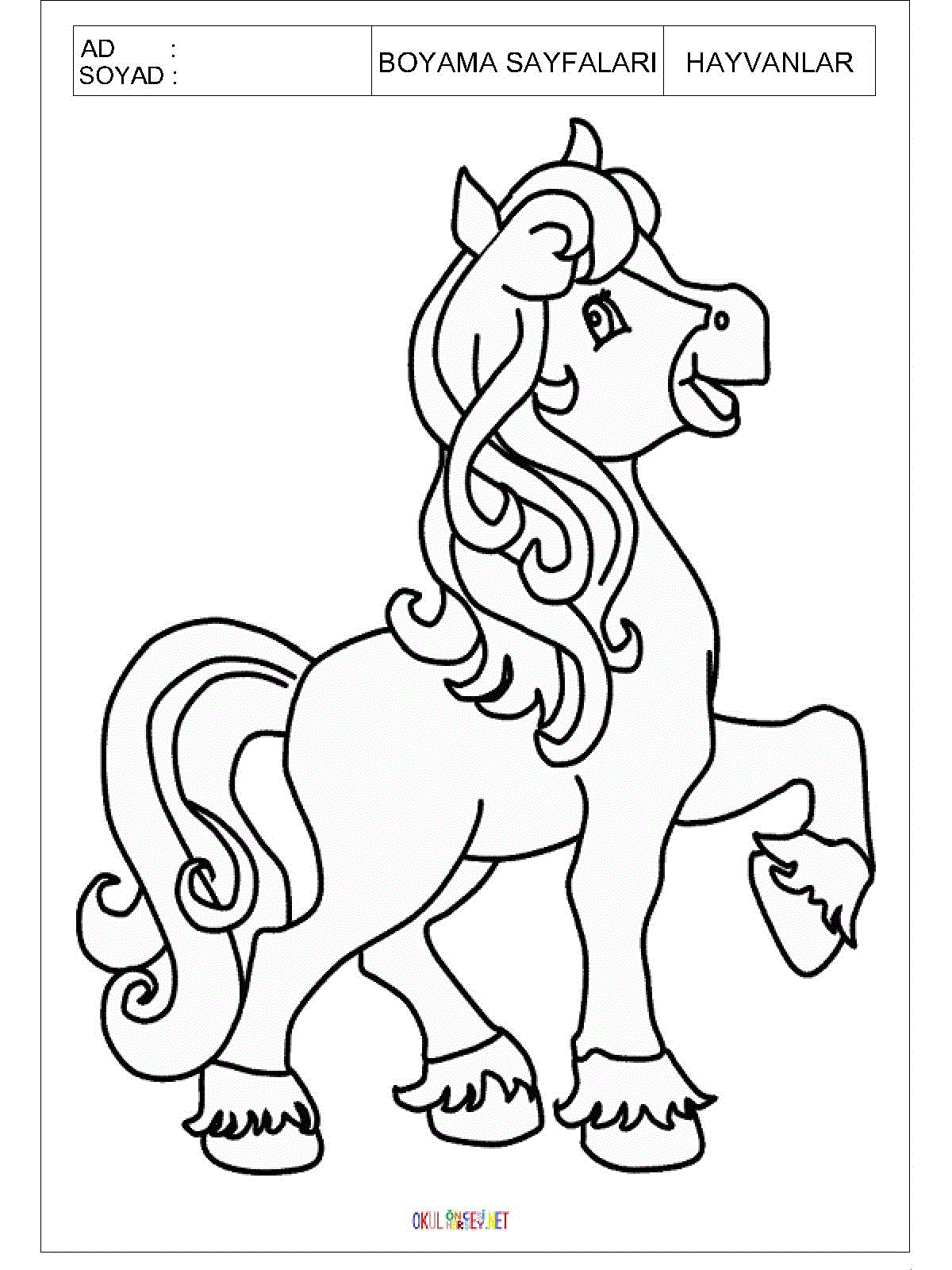 at boyama sayfası 1