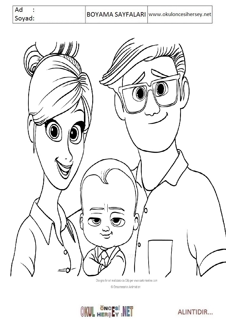 Patron Bebek Boyama Sayfalari