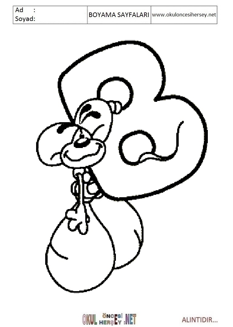Harfler Boyama Sayfaları