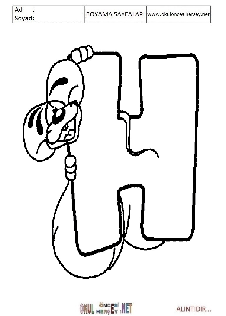 Harfler Boyama Sayfaları