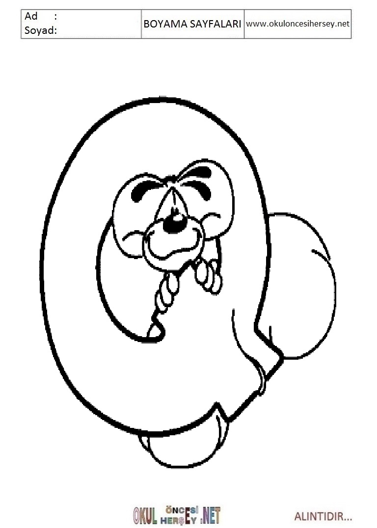 Harfler Boyama Sayfaları