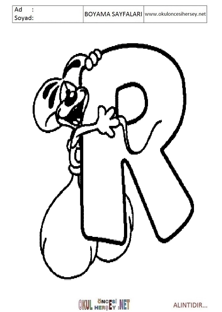 Harfler Boyama Sayfaları