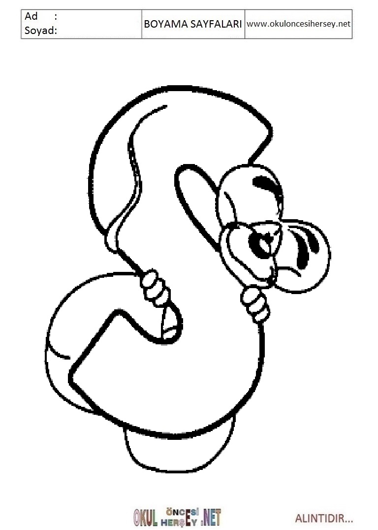 Harfler Boyama Sayfaları