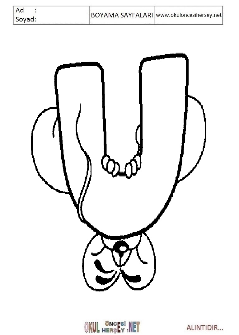 Harfler Boyama Sayfaları