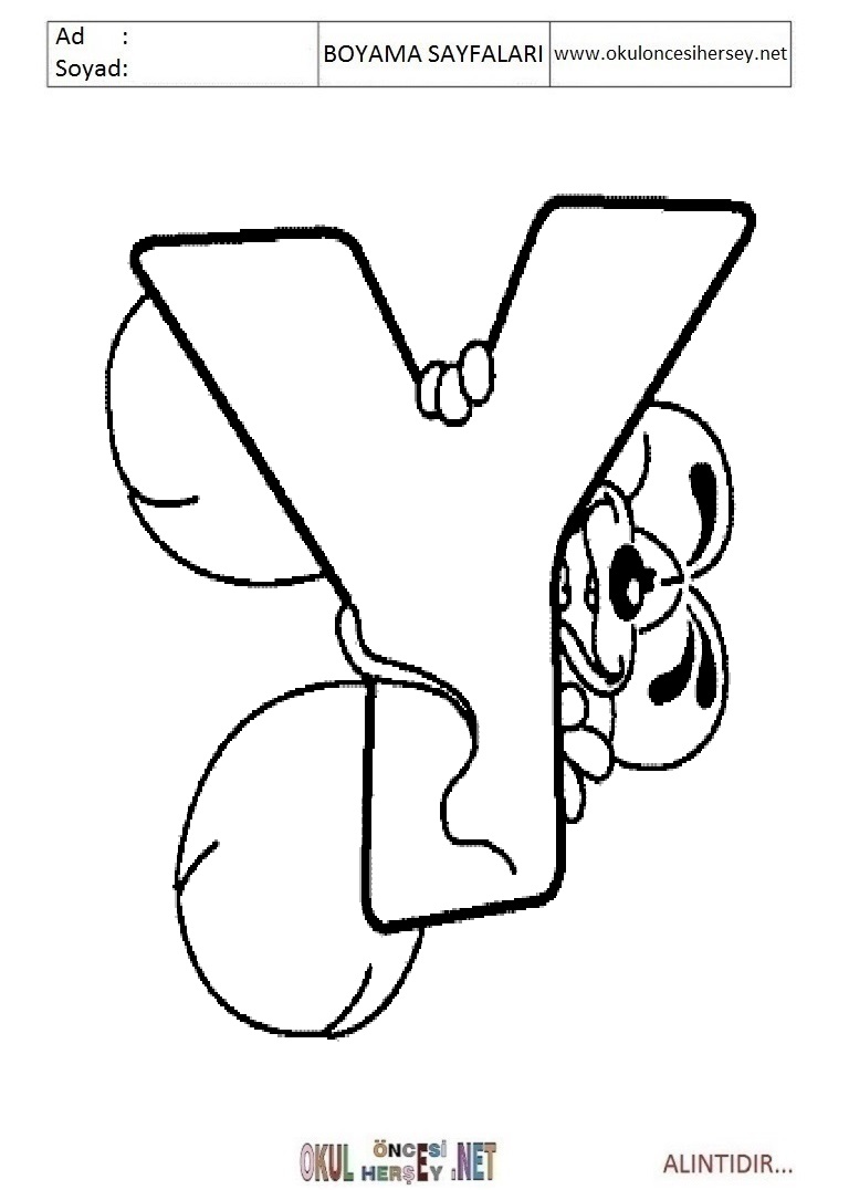 Harfler Boyama Sayfaları