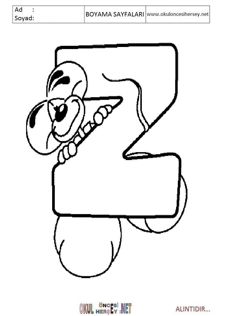 Harfler Boyama Sayfaları
