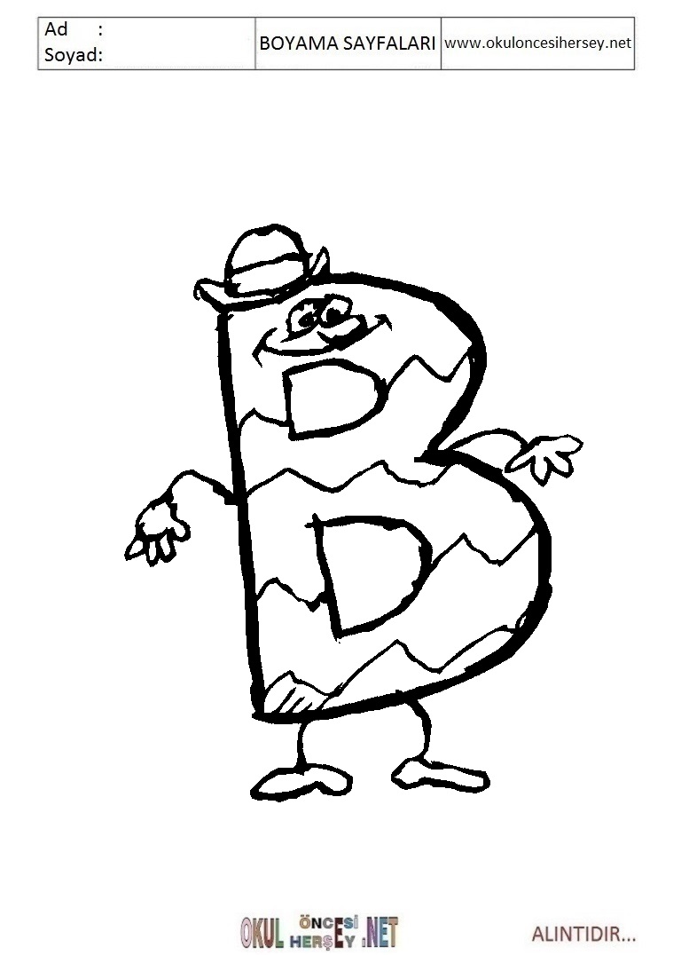 Harfler Boyama Sayfaları