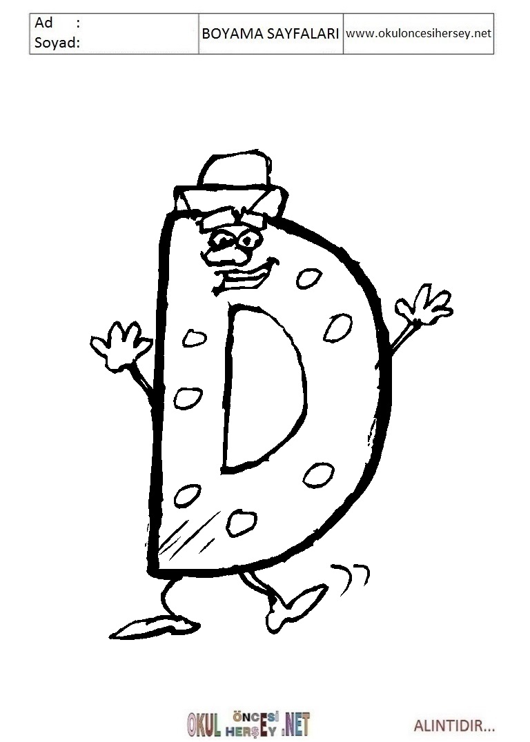 Harfler Boyama Sayfaları