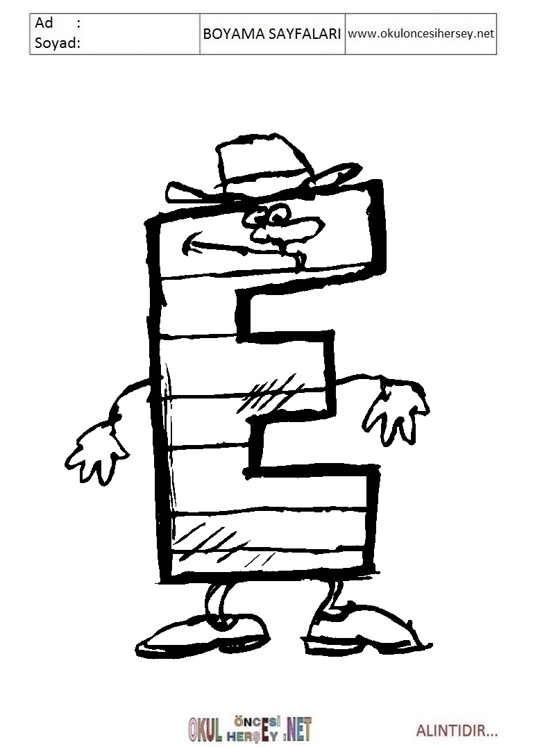 Harfler Boyama Sayfaları