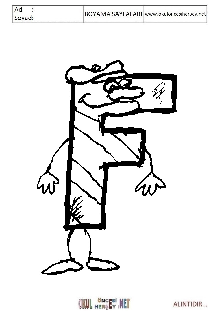 Harfler Boyama Sayfaları