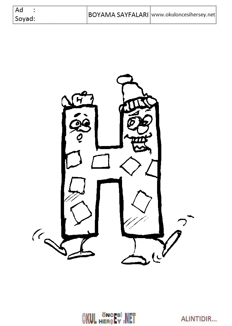 Harfler Boyama Sayfaları