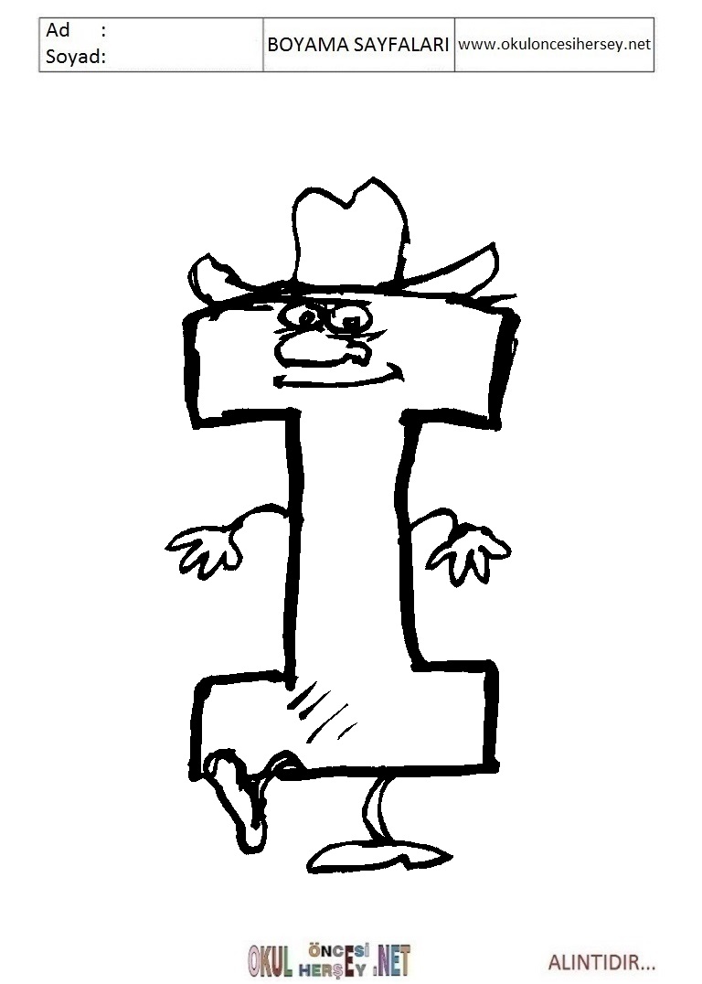 Harfler Boyama Sayfaları