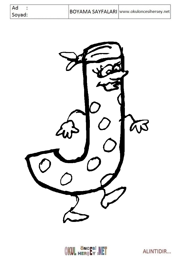 Harfler Boyama Sayfaları